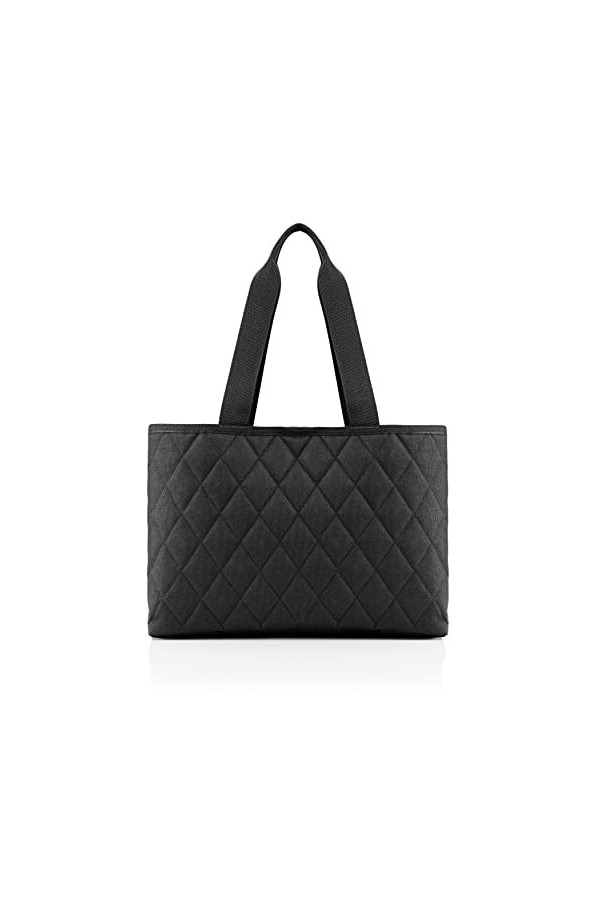 reisenthel classic shopper L rhombus black - Sac de shopping spacieux et sac à main élégant en un - En matériau hydrofuge
