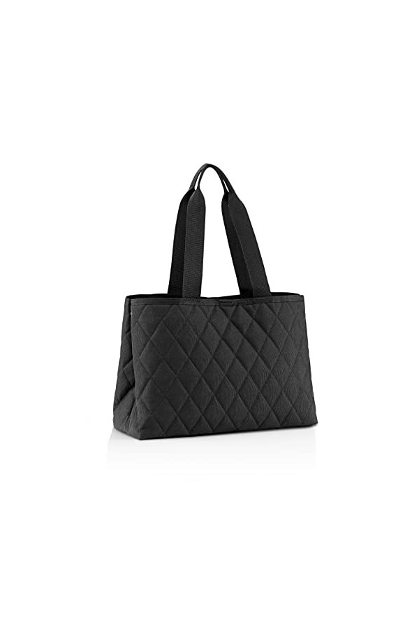 reisenthel classic shopper L rhombus black - Sac de shopping spacieux et sac à main élégant en un - En matériau hydrofuge