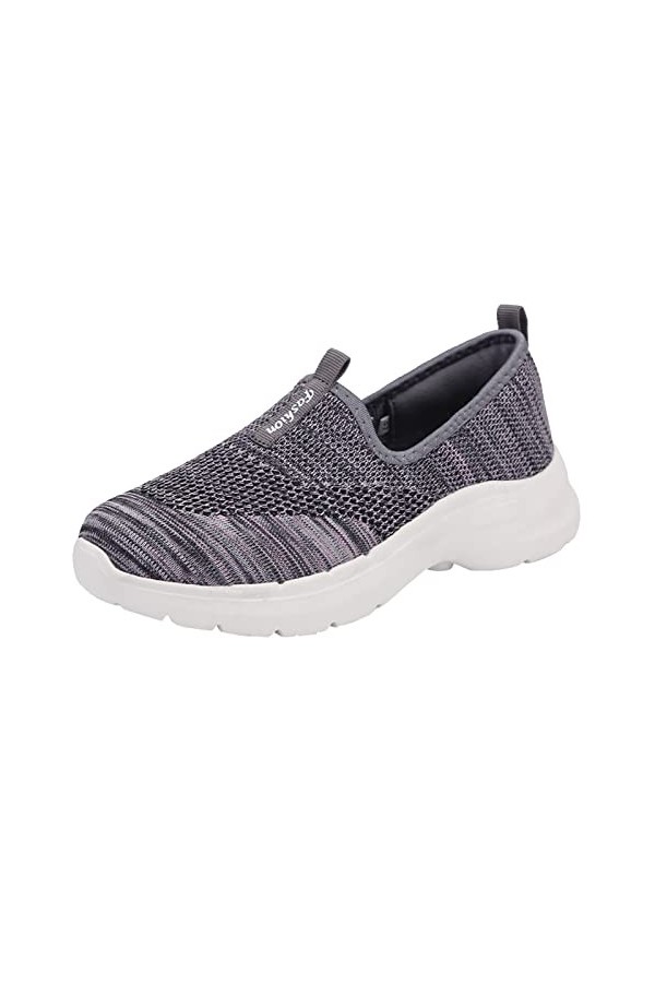 Chaussures Cuir Noir Baskets Mode Femmes Baskets Confort Femmes Chaussures décontractées Femmes Gris Couleur Chaussures de Ma