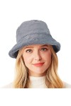 Wheebo Chapeau bob dhiver moelleux pour femme en fausse fourrure chapeau de pêcheur chaud et pelucheux, 1 gris foncé., Taill