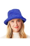 Wheebo Chapeau bob dhiver moelleux pour femme en fausse fourrure chapeau de pêcheur chaud et pelucheux, 1 gris foncé., Taill