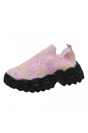 Chaussures au-dessus du genou pour femme - En maille - Mode décontractée - Slip On - Chaussures de sport respirantes - Basket