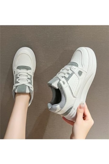 Baskets Femme Fond Souple Confortable Casual Shoes Respirant Lightweight Flat Shoes Simple Fashion Trainers Students Low-Top 