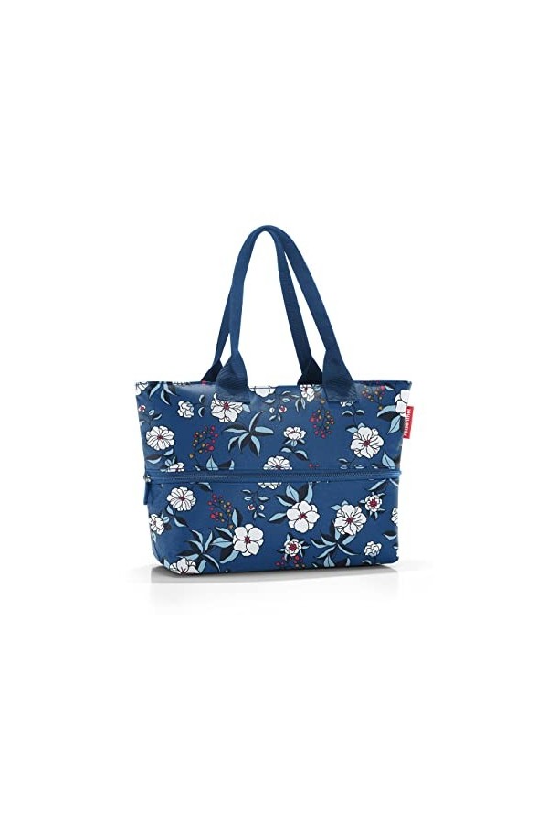 reisenthel shopper e1 - Sac grand volume en tissu polyester de haute qualité, Couleur:florist indigo