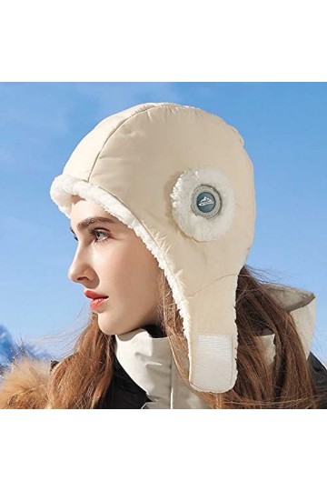 YUDATPG Chapeau de bombardier pour femme - Chaud - Coupe-vent - Pour lhiver - Pour sports de plein air - Respirant et doux -