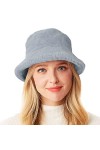 Wheebo Chapeau bob dhiver moelleux pour femme en fausse fourrure Chapeau de poisson chaud et pelucheux, 1 gris clair., taill