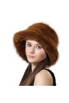 Lifup Femmes Bob en Fausse Fourrure Chaud Chapeau de Seau Hiver Chapeau de Pêcheur Marron 1 Taille Unique