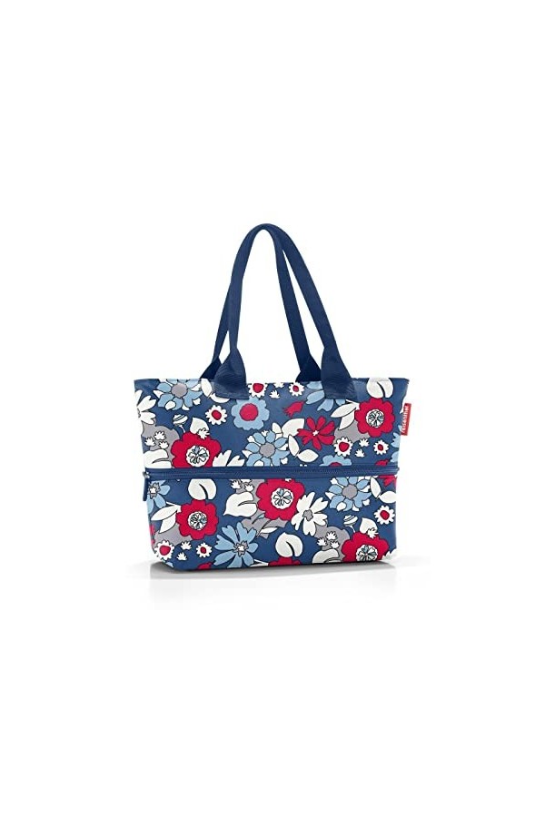 reisenthel shopper e1 - Sac grand volume en tissu polyester de haute qualité, Couleur:florist indigo