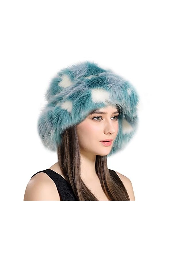 Lifup Femmes Bob en Fausse Fourrure Chaud Chapeau de Seau Hiver Chapeau de Pêcheur Marron 1 Taille Unique