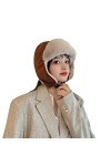 Bonnet daviateur pour femme,Capuchon de neige russe,Coupe-vent,Anti-froid,En fourrure synthétique,Avec cache-oreilles,Chaud 
