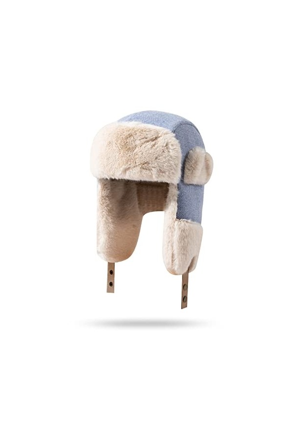 CLAPE Bonnet Chapka Homme Femme Chapeau de Trappeur en Fausse Fourrure Outdoor Trapper Hat Bomber Hat with Earflap Casquette 