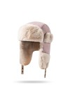 CLAPE Bonnet Chapka Homme Femme Chapeau de Trappeur en Fausse Fourrure Outdoor Trapper Hat Bomber Hat with Earflap Casquette 