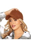 Casquette de baseball dhiver chaude en fausse laine dagneau hip-hop pour homme et femme, Caramel - Polaire chaude, Taille M