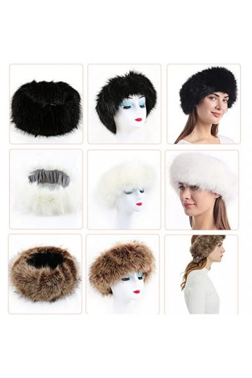 MoreChioce Bonnet en fourrure de renard synthétique pour femme, chaud, coupe-vent, doux, chaud, pour lhiver et le camping, V