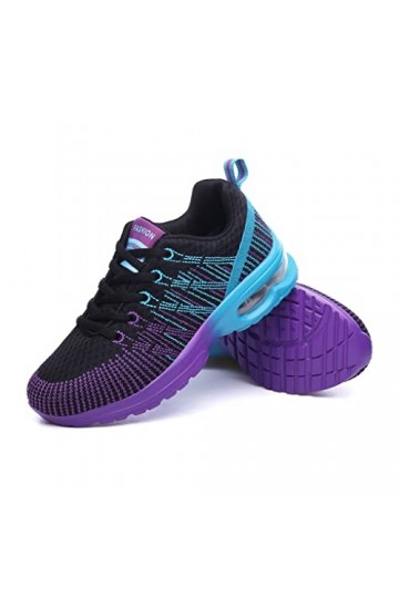 Femmes courantes Chaussures Fille Maille Coussin dair Coussin athlétique randonnée Tennis Confortable Baskets légers de Lace