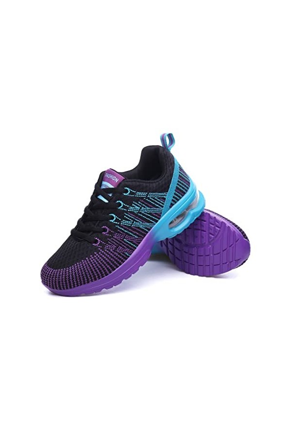 Femmes courantes Chaussures Fille Maille Coussin dair Coussin athlétique randonnée Tennis Confortable Baskets légers de Lace