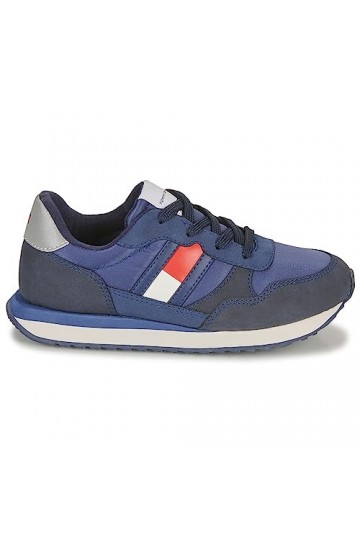 Tommy Hilfiger Flag Low Cut Lace-UP SNEA Baskets Mode Femme Bleu 39