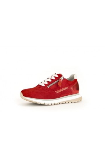 Gabor Baskets Basses pour Femme, Chaussures Basses pour Femme, Largeur supplémentaire Confortable H , Flame Offwhite 48, 38 