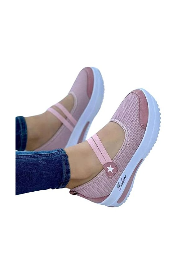 XeonZkne Chaussures de randonnée Leopard pour Femme - Antidérapantes - Respirantes - Légères - avec Talon de 7 cm