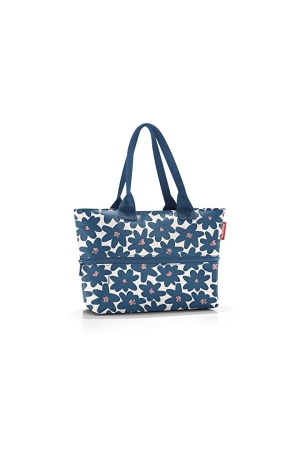 reisenthel shopper e1 - Sac grand volume en tissu polyester de haute qualité, Couleur:florist indigo