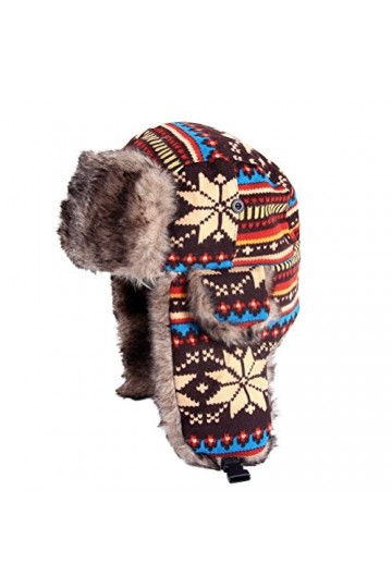 HEHEMM Bonnet Bombardier Coupe-Vent, Bonnet dhiver pour Femme, Bonnet Russe Chaud, oreillette de Ski-trappeuse féminine, Bon