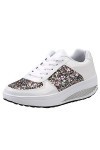 Generisch Edges Sport Shake Chaussures à Paillettes pour Femme Noir, Blanc., 36 EU 3X-Étroit