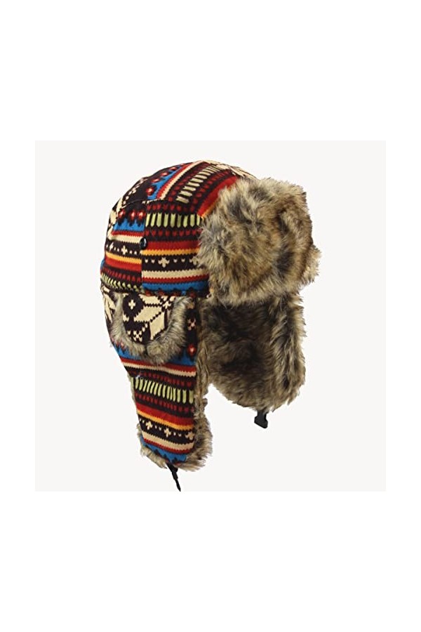 HEHEMM Bonnet Bombardier Coupe-Vent, Bonnet dhiver pour Femme, Bonnet Russe Chaud, oreillette de Ski-trappeuse féminine, Bon