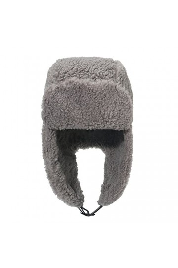 Chapka Hiver Chapeau Chaud de Trappeur Unisexe Chapka Epais Toison dAgneau Casquette Aviateur Coupe-Vent Chapka Protection O