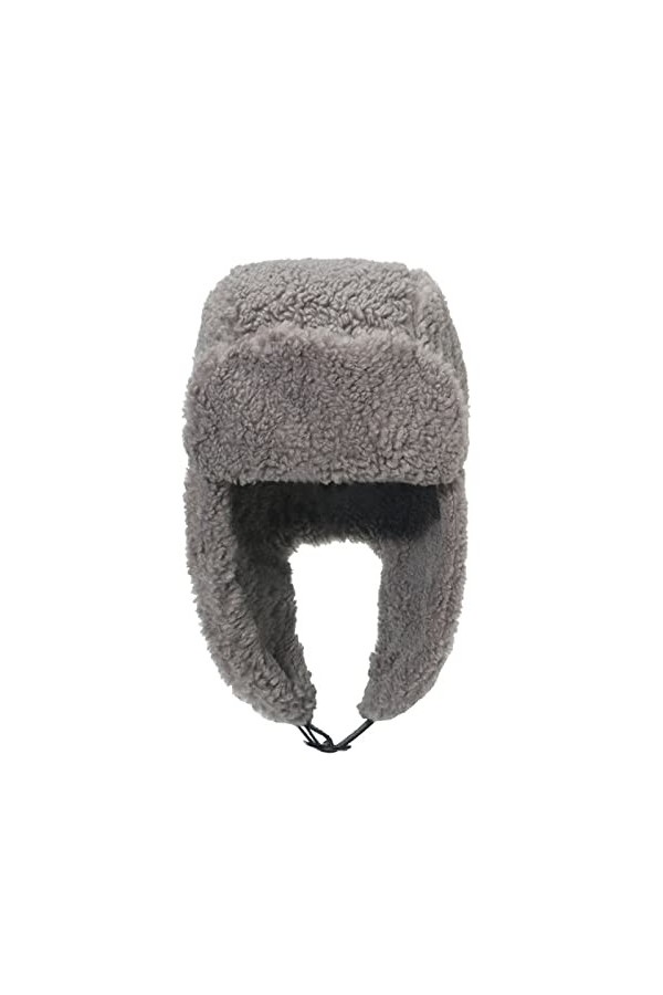 Chapka Hiver Chapeau Chaud de Trappeur Unisexe Chapka Epais Toison dAgneau Casquette Aviateur Coupe-Vent Chapka Protection O