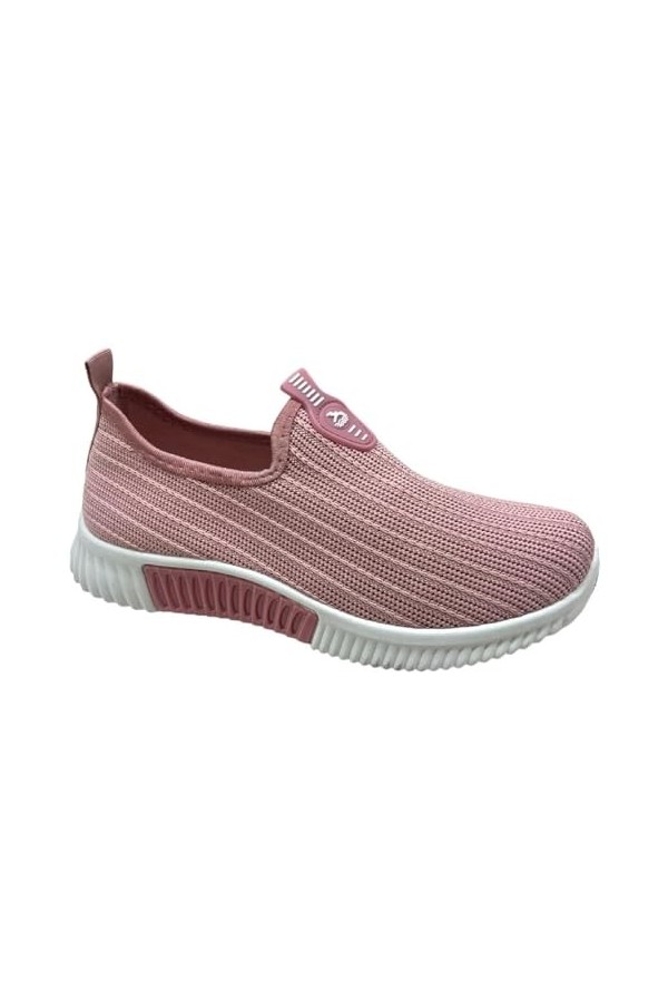 Chaussures de sport confortables en toile pour femme, rose, 38 EU