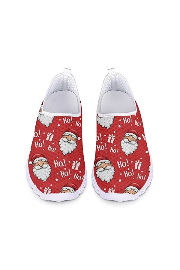 UOIMAG Chaussures dinfirmière Femmes Slip On Chaussures Respirant Mesh Sport Chaussures 36-45EU, Hohoho Santa, 39 EU