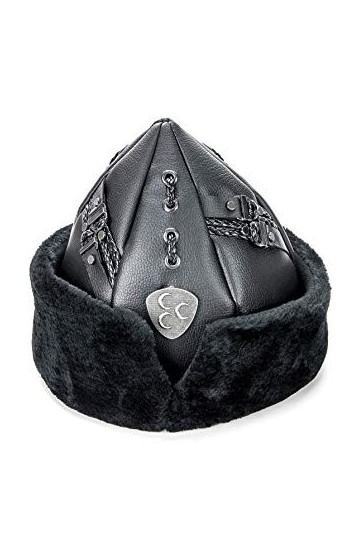 Miss Tesettür Chapeau turc ottoman en fourrure synthétique Ertugrul, noir, Taille M