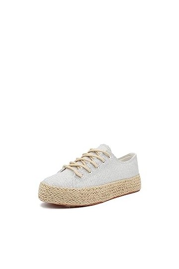 QUEEN HELENA Chaussures de Ginnastica dété Sneakers Légères confortables Décontractés pour femme, X22 103 argent, 40 EU