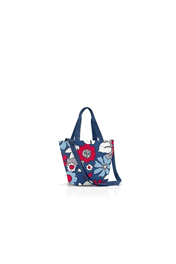 reisenthel shopper - Sac de shopping spacieux et sac à main élégant en un - En matériau hydrofuge, Couleur:florist indigo