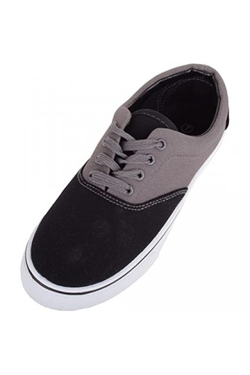 Baskets décontractées à lacets en toile pour femme - Gris - noir/gris, 37 EU