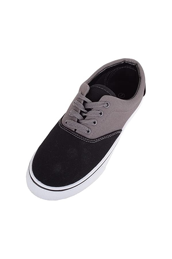 Baskets décontractées à lacets en toile pour femme - Gris - noir/gris, 37 EU