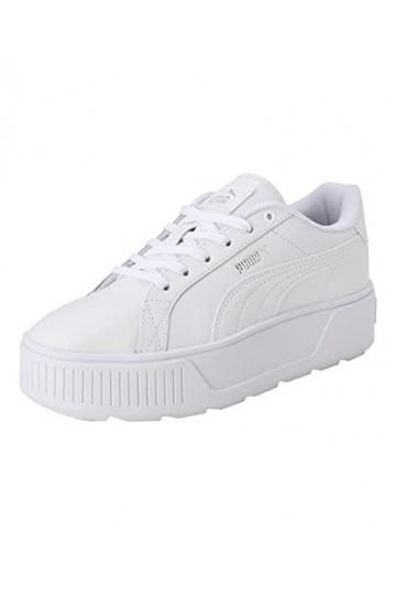 Puma Women Karmen L Sneakers, Puma White-Puma White-Puma Silver, 42 EU