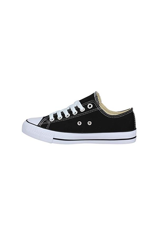 Elara Baskets Basses Unisexe Femme Homme Chunkyrayan Chucks-Flach-1 Black-42