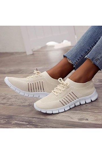 Femme Baskets Mode LéGer Respirante Pas Cher Tendance Soldes Sneakers Basses Outdoor Sport Chaussures Jogging Fitness