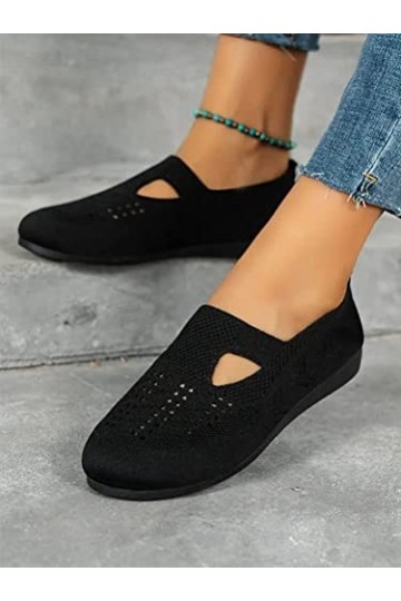 Onsoyours Baskets pour Femmes Marche Légers Sneakers Maille Confortable Travail Mocassins Chaussures A Noir 38 EU