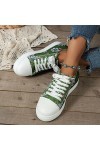 shownicer Femmes Casual Baskets Sneakers Mode Lacets Chaussures Talon Plat Chaussures Sneakers de Marche B Vert 37 EU