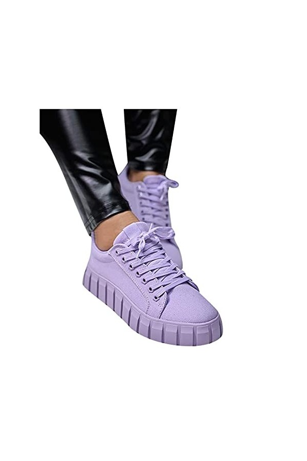 ADOSSAC Sneaker Femme Tennis Chaussures Casuel Toile Femme Baskets Mode Sneakers Baskets Basses Femme Chunkyrayan Women Baske