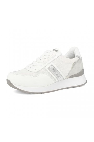 inblu Baskets en Simili Cuir pour Femme avec Lacets, 35 à 41, Blanc, 40 EU