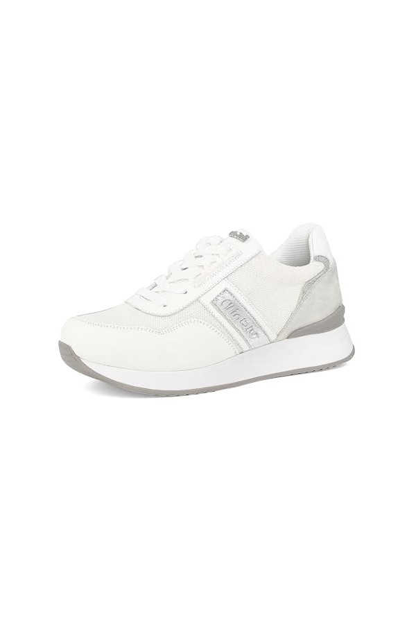 inblu Baskets en Simili Cuir pour Femme avec Lacets, 35 à 41, Blanc, 40 EU