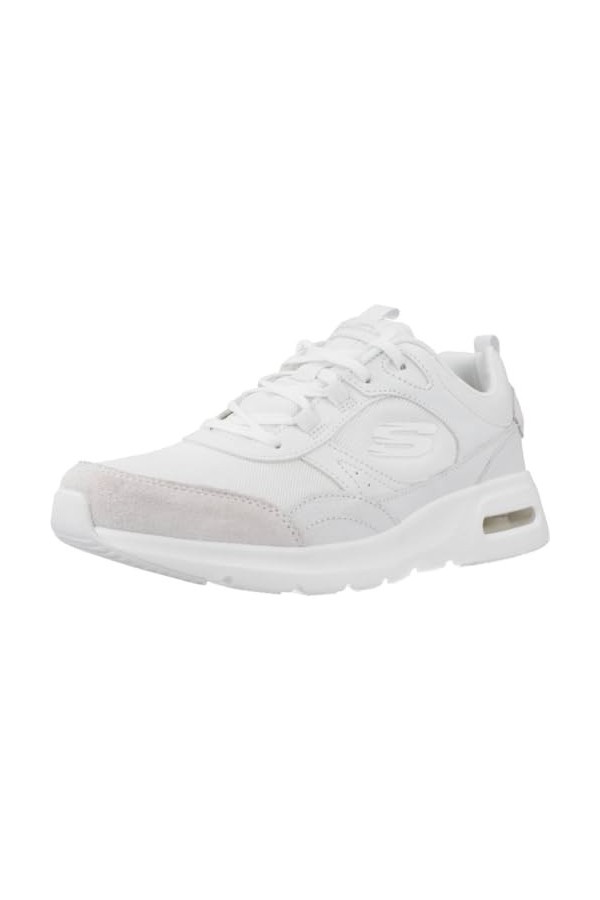 Skechers Femme AIR Court Cool Avenue, White Leather/Mesh/Trim, 38 EU