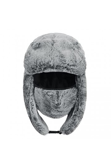 Chapka en Fausse Fourrure Chaud Chapeau de Trappeur Coupe Vent pour Femmes Chapeau dhiver Épais avec Oreillettes Chapeau de 