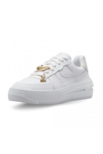 Nike Chaussures Wmns Air Force 1 Low PLT.AF.ORM CODE FB8473-100, Blanc or, 37.5 EU