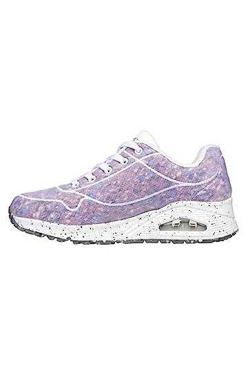 Skechers Femme Uno ONU, Bordure en Daim Durabuck Blanc Menthe, 38 EU