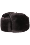 Lierys Chapka Jivago en Fourrure Femme/Homme - Bonnet de Russie avec Oreillettes, Doublure Automne-Hiver - S 54-55 cm Noir