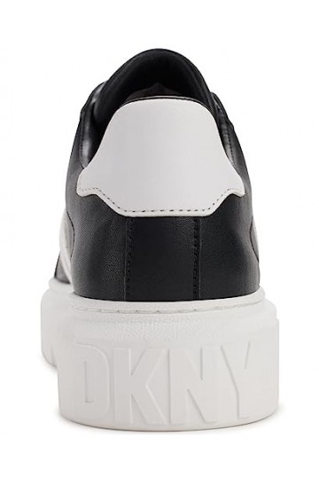 DKNY Femme Marian Lace Up Baskets en Cuir, Noir/Blanc, 40 EU